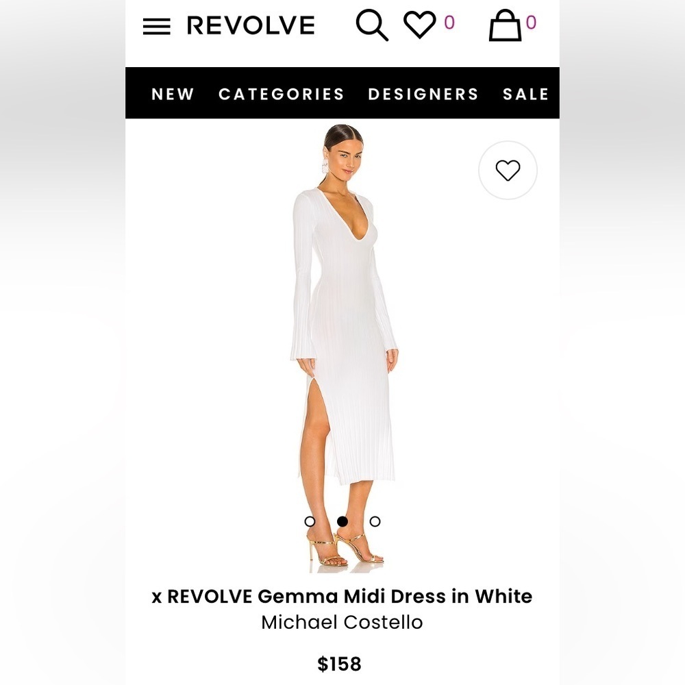 MICHAEL COSTELLO x REVOLVE Gemma Midi Dress in White - Size S  $158. - Picture 4 of 10